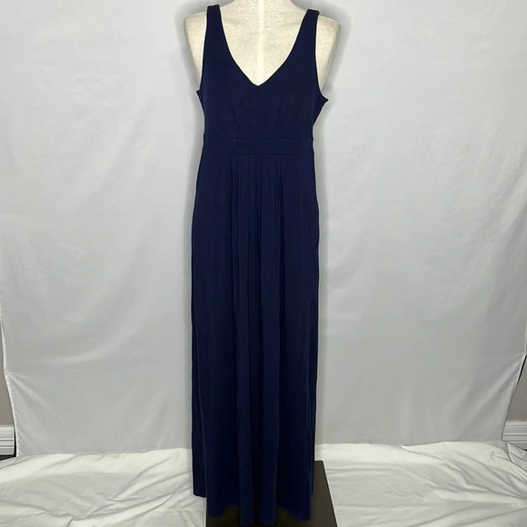J. McLaughlin Sleeveless V Neck Maxi Dress in Navy - Size Medium - Picture 1 of 6